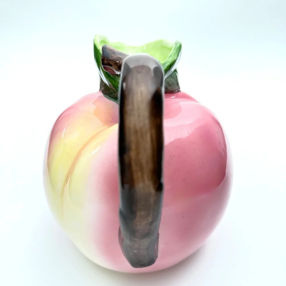Pottery Barn Porcelain Peach Glaze Shaped Pitcher from the 1990s